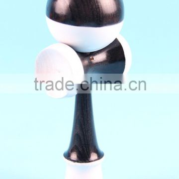 Double color wooden kendama toy, stripe wooden kendama toy, middle size wooden kendama toy