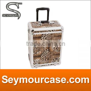 Beauty Tiger Stripe Aluminum Rolling cosmetic Makeup Case