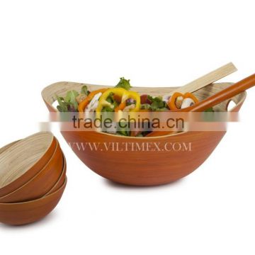 Bamboo lacquer salad Bowl, handmade in Vietnam