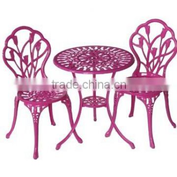 Outdoor Patio Furniture Tulip Design Cast Aluminum Table and Chair Bistro Chair