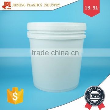 Plastic Bucket, 16L Water Drum, Paint Container with Lid and Metal Handle