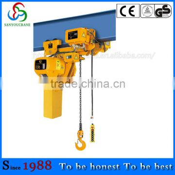 Line of crane 2T with electric trolley quick link chain electric hoist