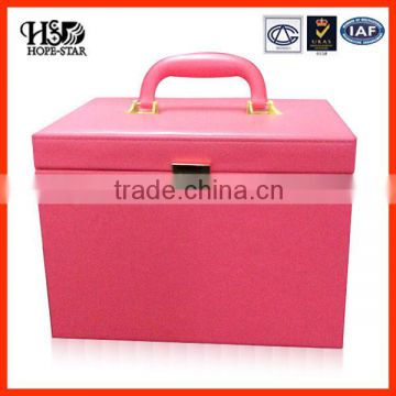 Cheap Wholesale portable leather jewelry boxes