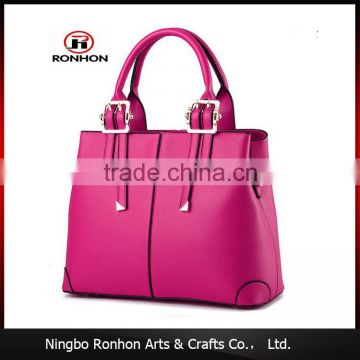 Large Capacity Pink PU Leather Hand Bag for Lady use
