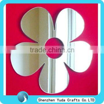 Flower shaped acrylic mirror sticker, wall decoration mirror sticker