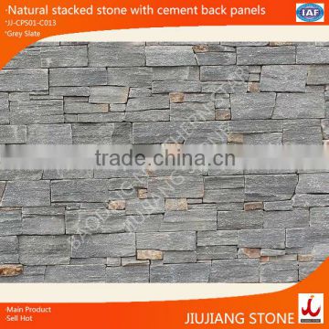 natural slate stacked stone panel wall cladding