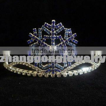 Blue snowflake Christmas theme diamond tiara