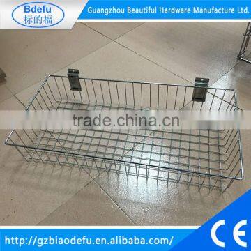 Chrome Wire Basket for Slatwall - H600 x W300 x D100 mm