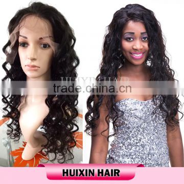 Brazilian natural wave hair virgin human hair, high density full lace human hair wig