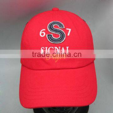 cotton baseball embroidery cap red