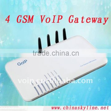 roaming free,support 4 sim cards ,4 channels voip gsm gateway,4goip