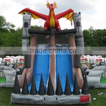 Dragons inflatable castle and slide 26ftx24ft Children Jumping castle and Large bounce park rental hot
