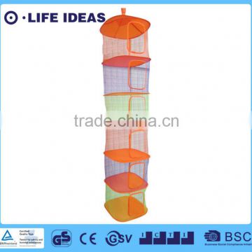 Six lattice hanging closet bucket organizer rainbow color