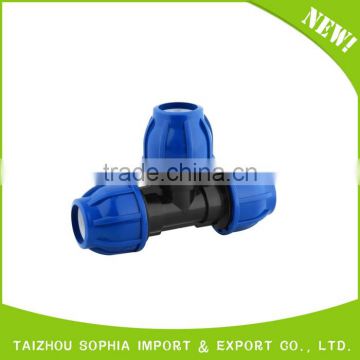 Irrigation PP Compression Fittings Popular Plastic ISO Certificated Female Thread Tee