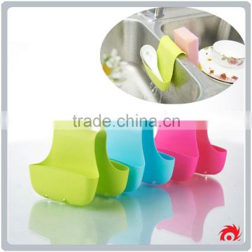 Plastic multicolor Creative small kitchen sink scouring pad shelves