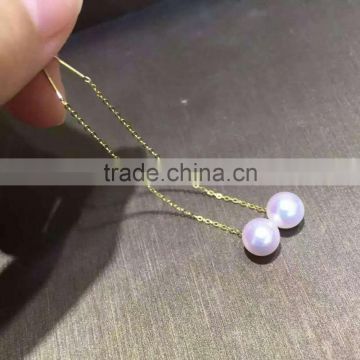 latest 5-5.5mm white Akoya pearls14k gold earring designs
