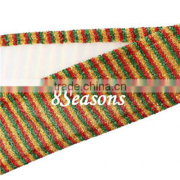 Multicolor Christmas Decoration Stripe Pattern Satin Ribbon 11.0cm