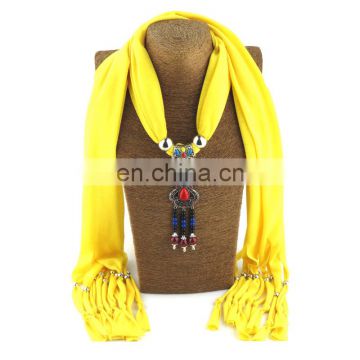 jewelry scarf with pendant