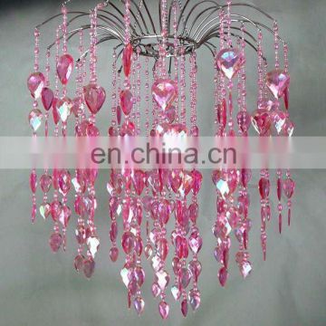 Hot Pink Crystal Faceted Acrylic Waterfall Chandelier