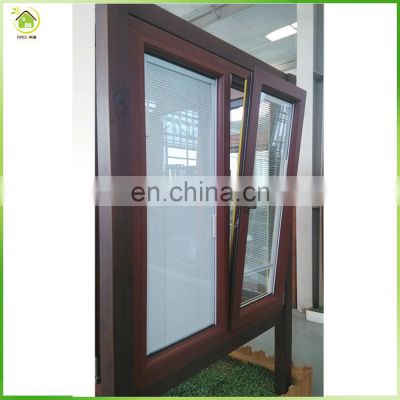 Europe standard sizes double panels with internal blinds casement window, soundproof double glass windows