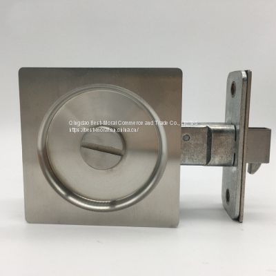 satin stainless steel square shaped sliding door lock