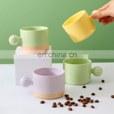 Promotional 7 OZ Green Simple Coffee Mugs Nordic Tasse En Porcelaine Taza De Porcelana Wedding Gift Mug Ceramics For Gifts
