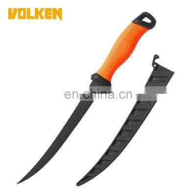 High quality black coating kitchen knives new outdoor fix fish knife fish band knife blades stainless steel made in China