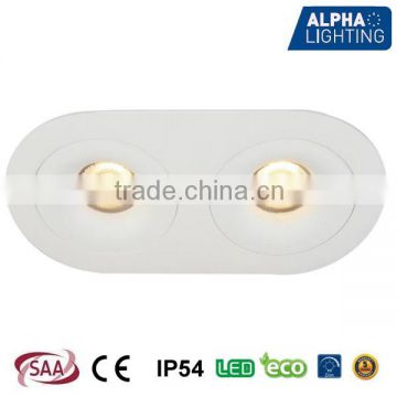 IP54 High quality 2*7W fixed oval dimmable anti-glare citizen cob downlight