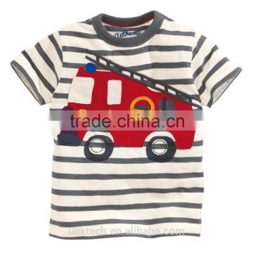 lovely car design kids cartoon t-shirt wholesales stripe car printing, baby kids love it