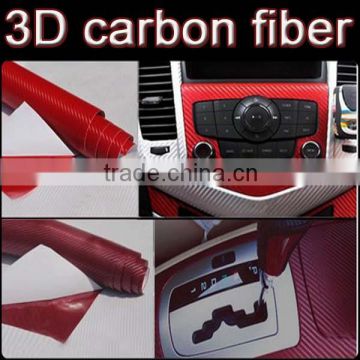 Red 3D carbon fiber with air free bubbles, 1.52*30m