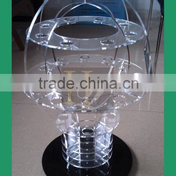 rotating acrylic watch display stand, acrylic bulb shape display