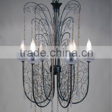 2015 UL art classical black iron chandelier fixture