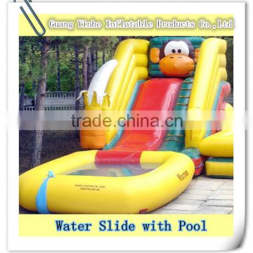 HOT SALE! Cheap Kids inflatable monkey slide pool combo inflatable water slide