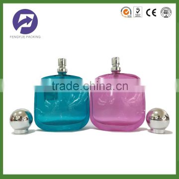 110ml Square Blue & Pink Perfume Glass Bottle hotsale