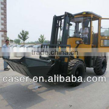 Rough Terrain Forklift with BUCKET with CE,3.0T