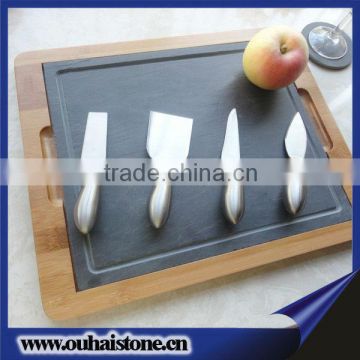 Manufacturer guarantee wood slate stone decorative pie plates