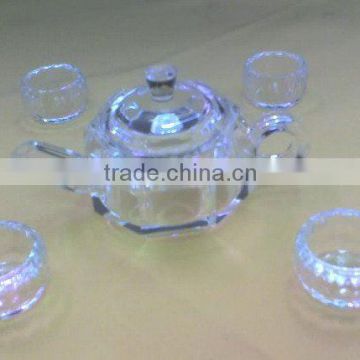 Crystal tea pot,crystal tableware,crystal tea set