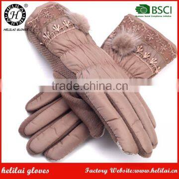 Wholesale Factory Customized Winter Warm Touchscreen Ladies Velvet Fabric Gloves