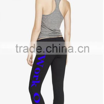 Custom make screen print women exercise pants, Top quality supplex women yoga wear