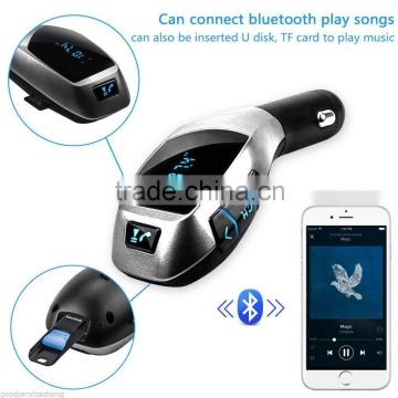 Popular Promotion Bluetooth Car Stereo Handsfree Phone Speaker + TF Card MP3 Player + FM Transmitter USB Car Charger