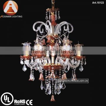 6 Light Luxury Glass Lamp with Clear Crystal
