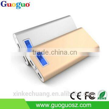 Hot Sale Fast Charging two outputs smart power bank with bule LCD screen