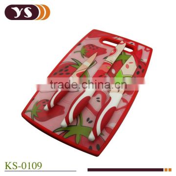 4-pieces Non-stick coating kitchen knife and cutting board set