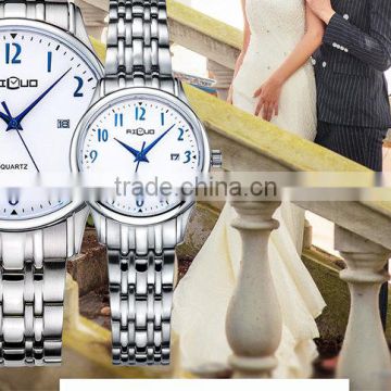 Newest simple style couple watch with japan quartz watches blue hands classical couple watches