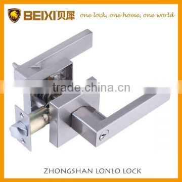 2016 South America and Australia best selling satin nickel heavy duty square rosette zinc tubular lever lockset for door
