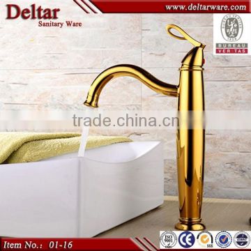 European style deck mounted double handles luxury bathroom gold faucet