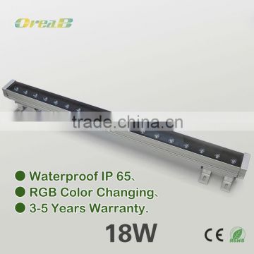 18w Waterproof 12v waterproof led light bar for Curtain Wall