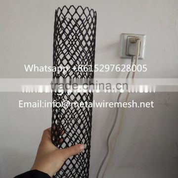 Black plastic mesh UV protection for outdoor trees