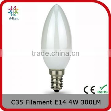 B35 300lm 4w 40we E14 softwhite filament bulb for UK market
