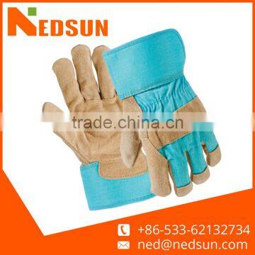 High quality cow leather split working gardening gloves